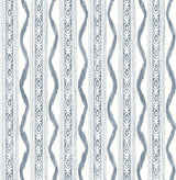 A-Street Prints Rhys IKAT Stripe Blue Wallpaper