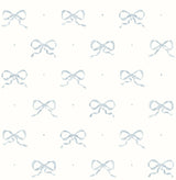 A-Street Prints Emma Blue Heather Large Bow Wallpaper