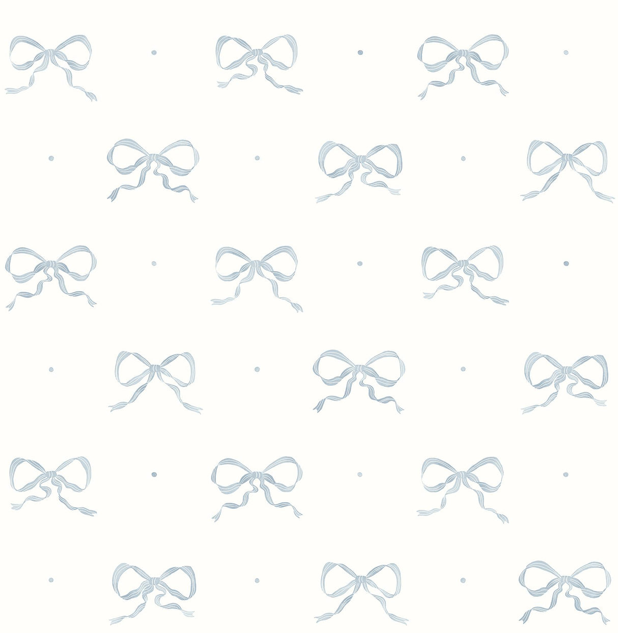 A-Street Prints Emma Large Bow Blue Heather Wallpaper