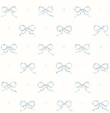 A-Street Prints Emma Large Bow Blue Heather Wallpaper