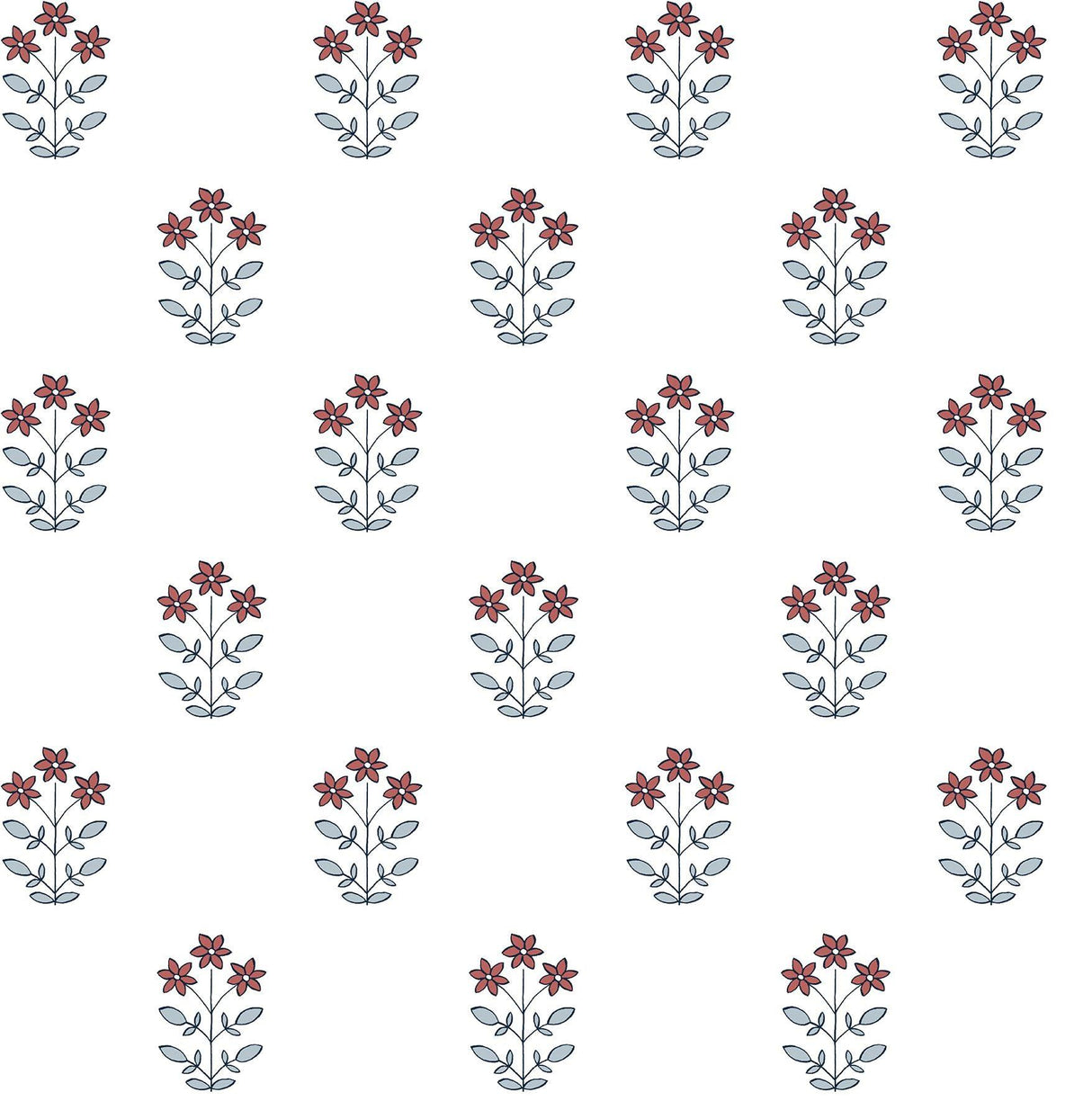 A-Street Prints Kit Red Floral Wallpaper