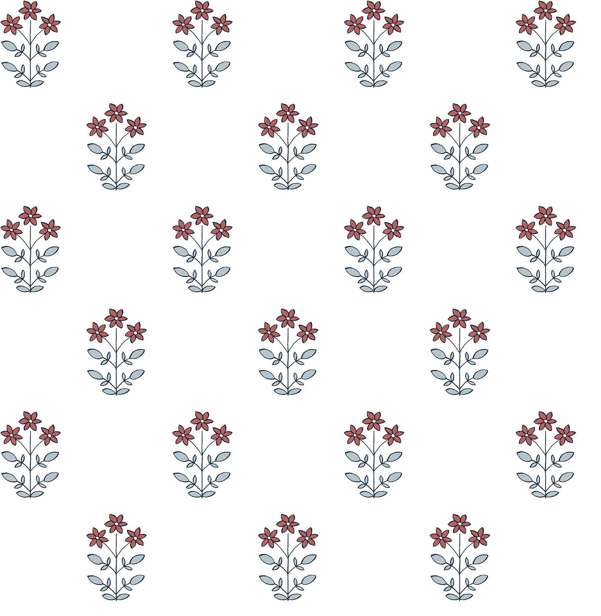 A-Street Prints Kit Floral Red Wallpaper