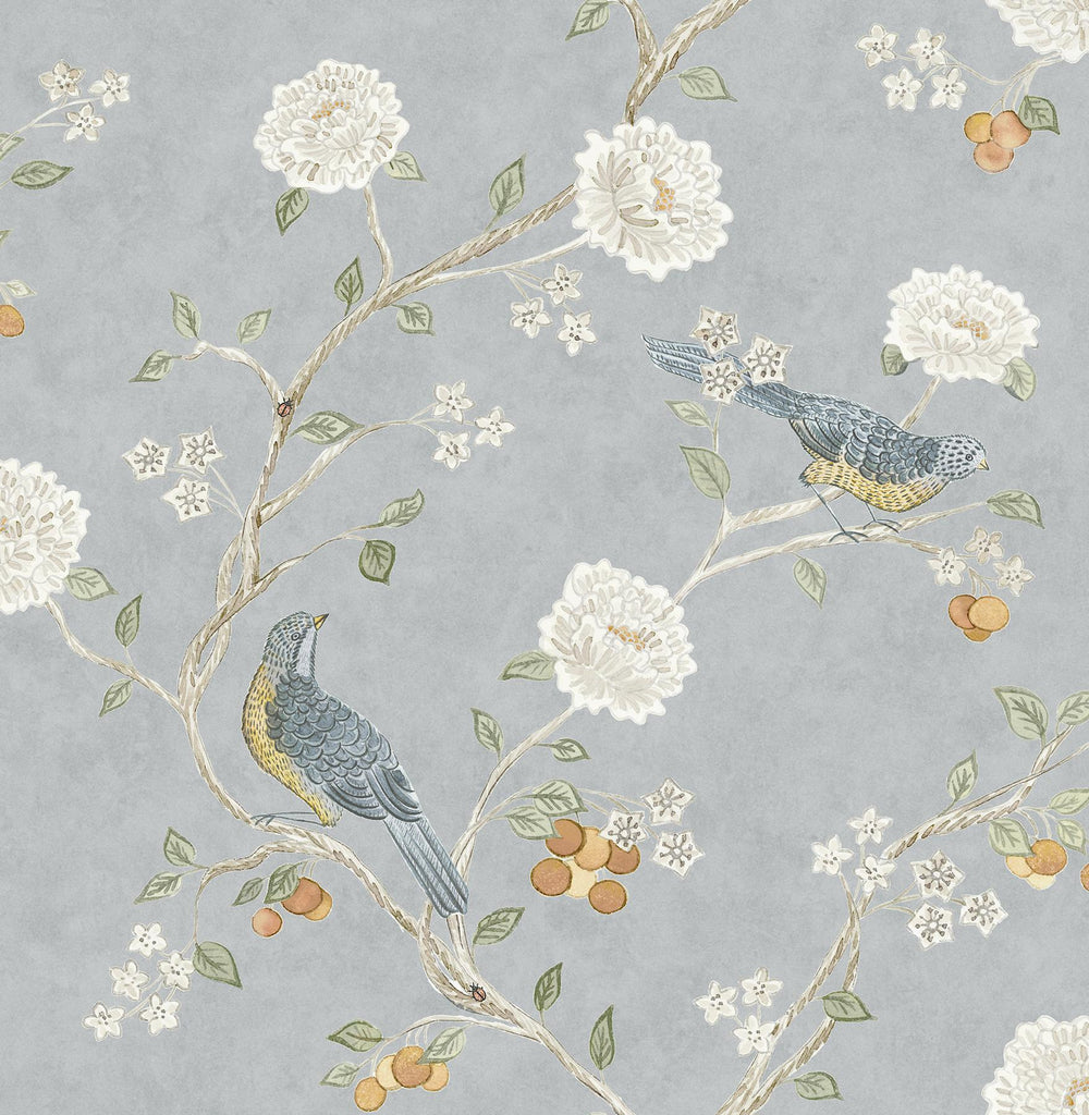 A-Street Prints Wellesley Blue Heather Chinoiserie Wallpaper