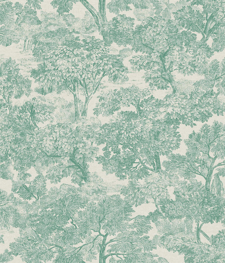 Brewster Home Fashions Blyth Toile Teal Wallpaper