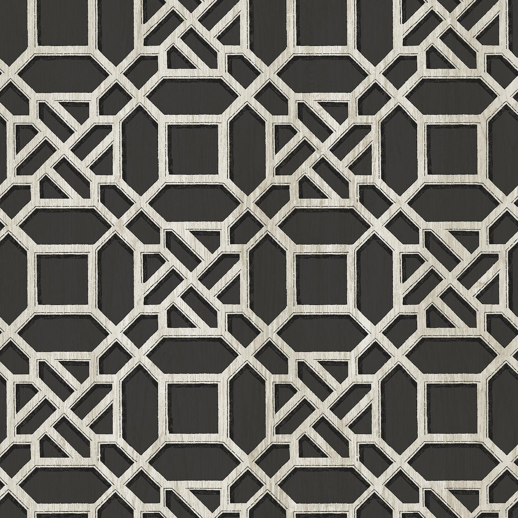 Brewster Home Fashions Adlington Geometric Black Wallpaper
