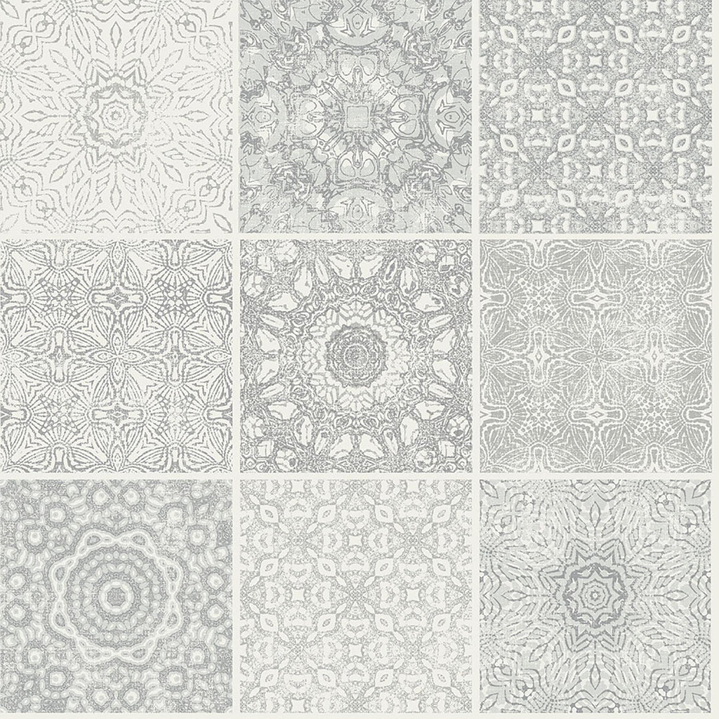Brewster Home Fashions Tile Mosaic Grey Wallpaper
