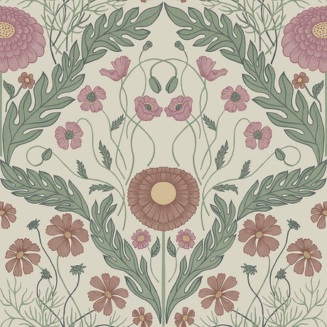 Brewster Home Fashions Marguerite Multicolor Damask Wallpaper