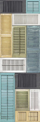 A-Street Prints Salvaged Shutter Blue Distressed Wood Wall Mural