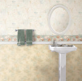 Brewster Home Fashions Quinten Seashells Toss Border Blue Wallpaper