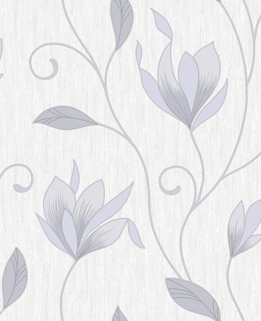 Brewster Home Fashions Anais Floral Trails Grey Wallpaper