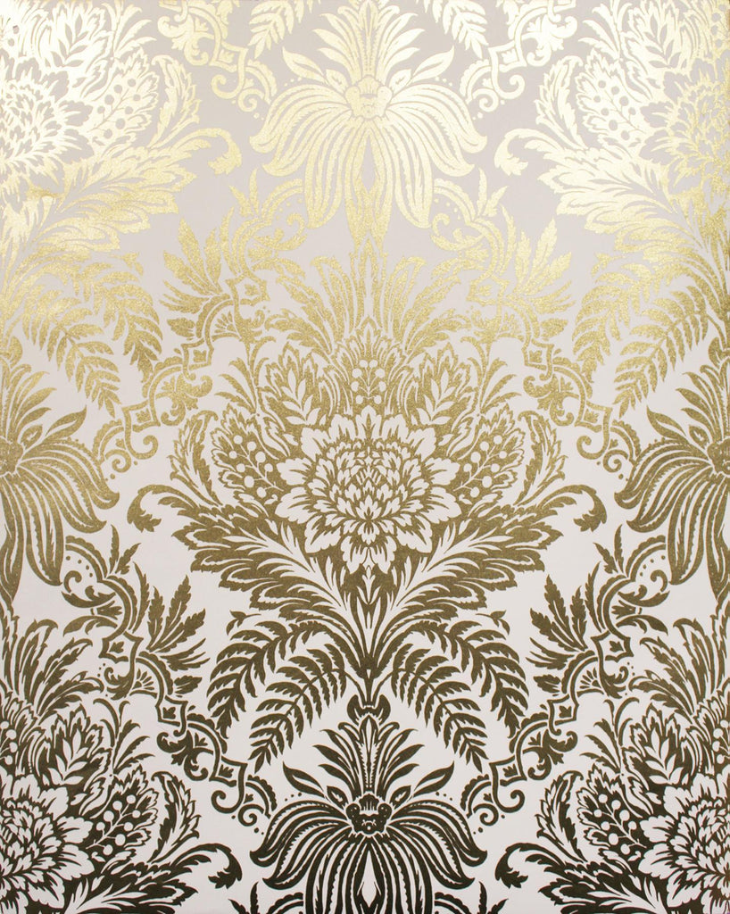 Brewster Home Fashions Bernadette Gold Damask Wallpaper