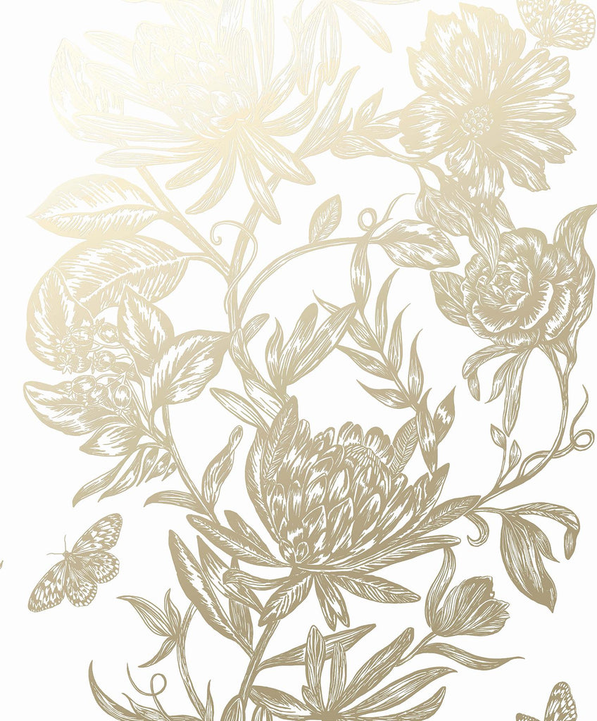 Brewster Home Fashions Marquis Floral Gold Wallpaper