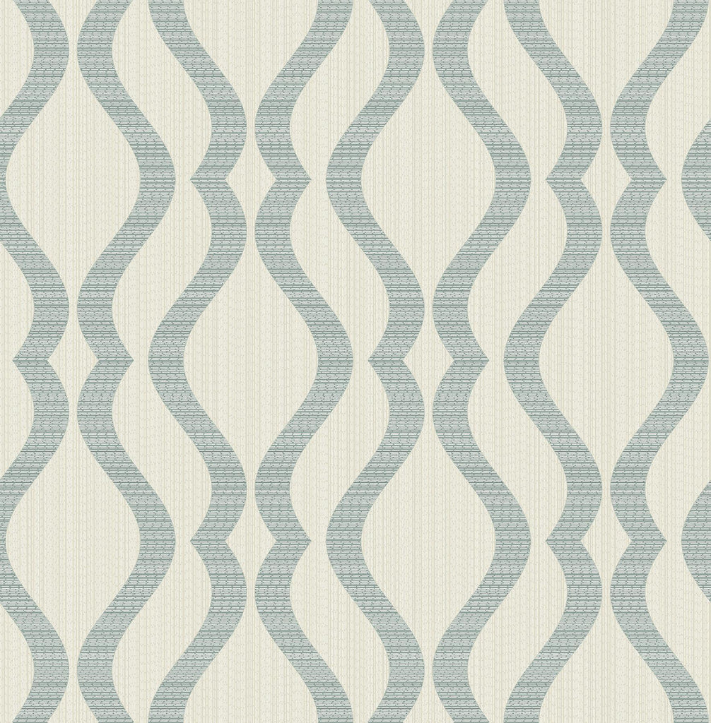 Brewster Home Fashions Yves Teal Ogee Wallpaper