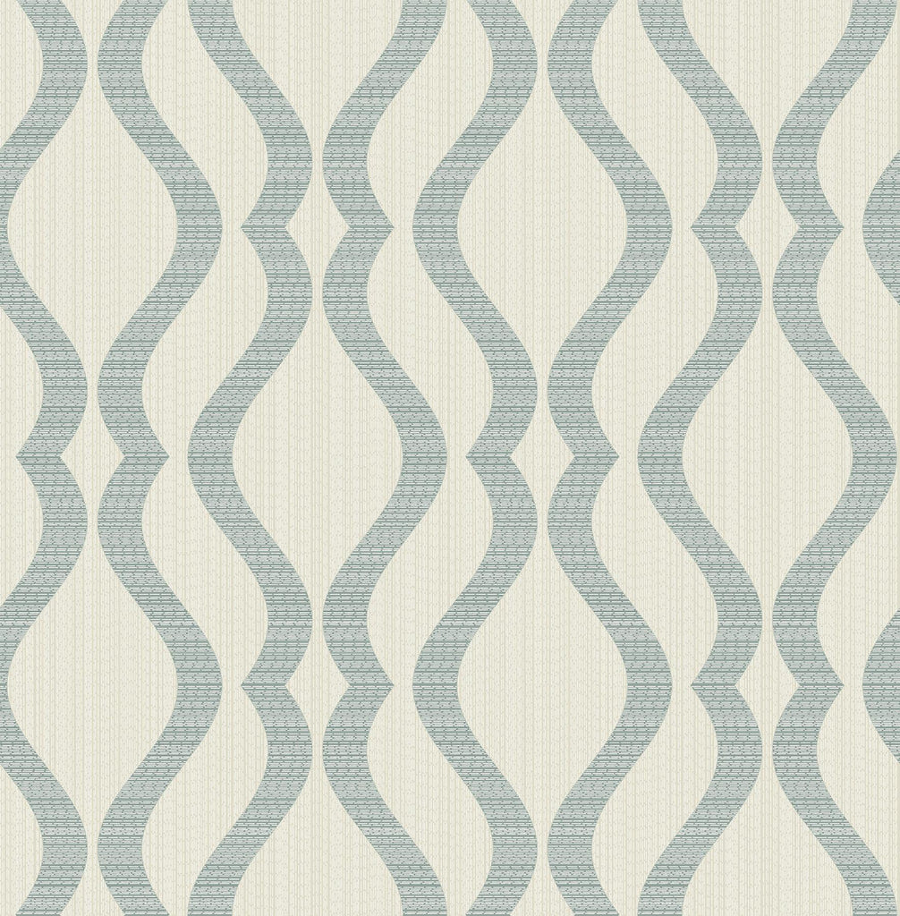 Brewster Home Fashions Yves Ogee Teal Wallpaper