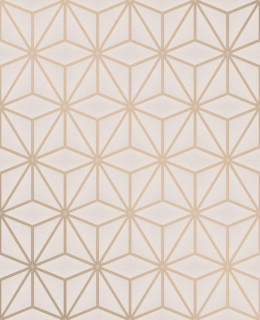 Brewster Home Fashions Augustin Geometric Rose Gold Wallpaper