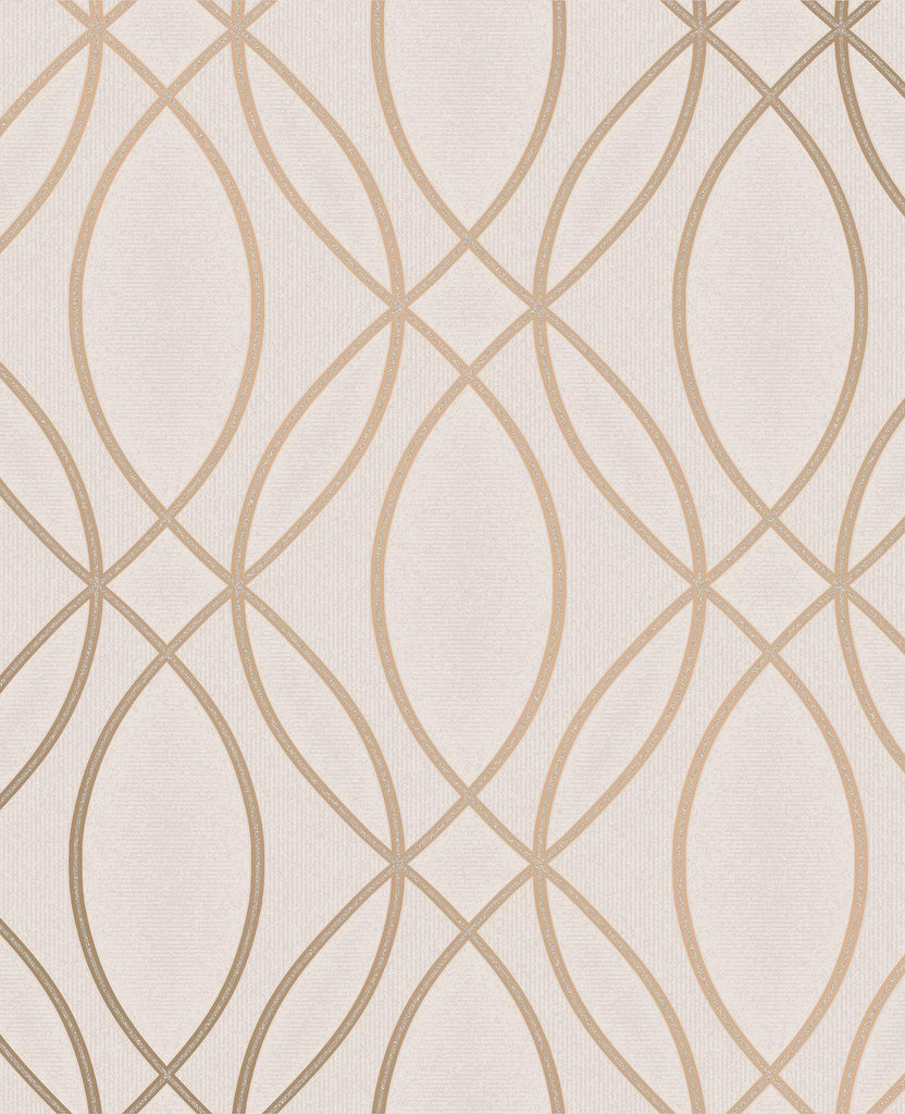 Brewster Home Fashions Lisandro Rose Gold Geometric Lattice Wallpaper