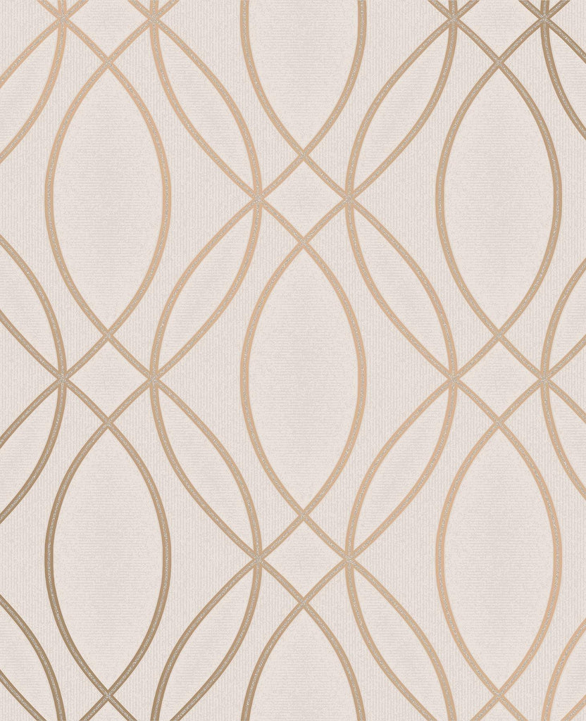 Brewster Home Fashions Lisandro Geometric Lattice Rose Gold Wallpaper