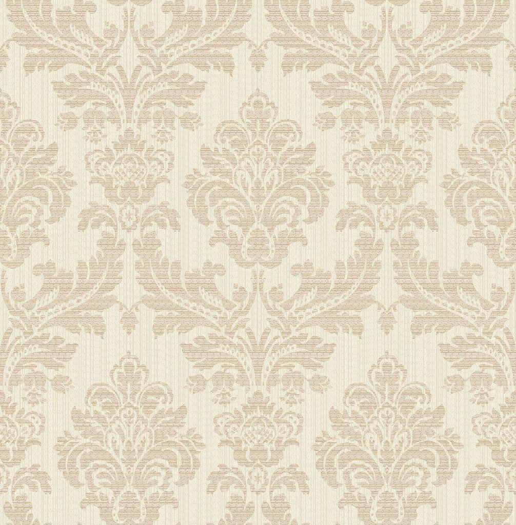Brewster Home Fashions Piers Rose Gold Texture Damask Wallpaper