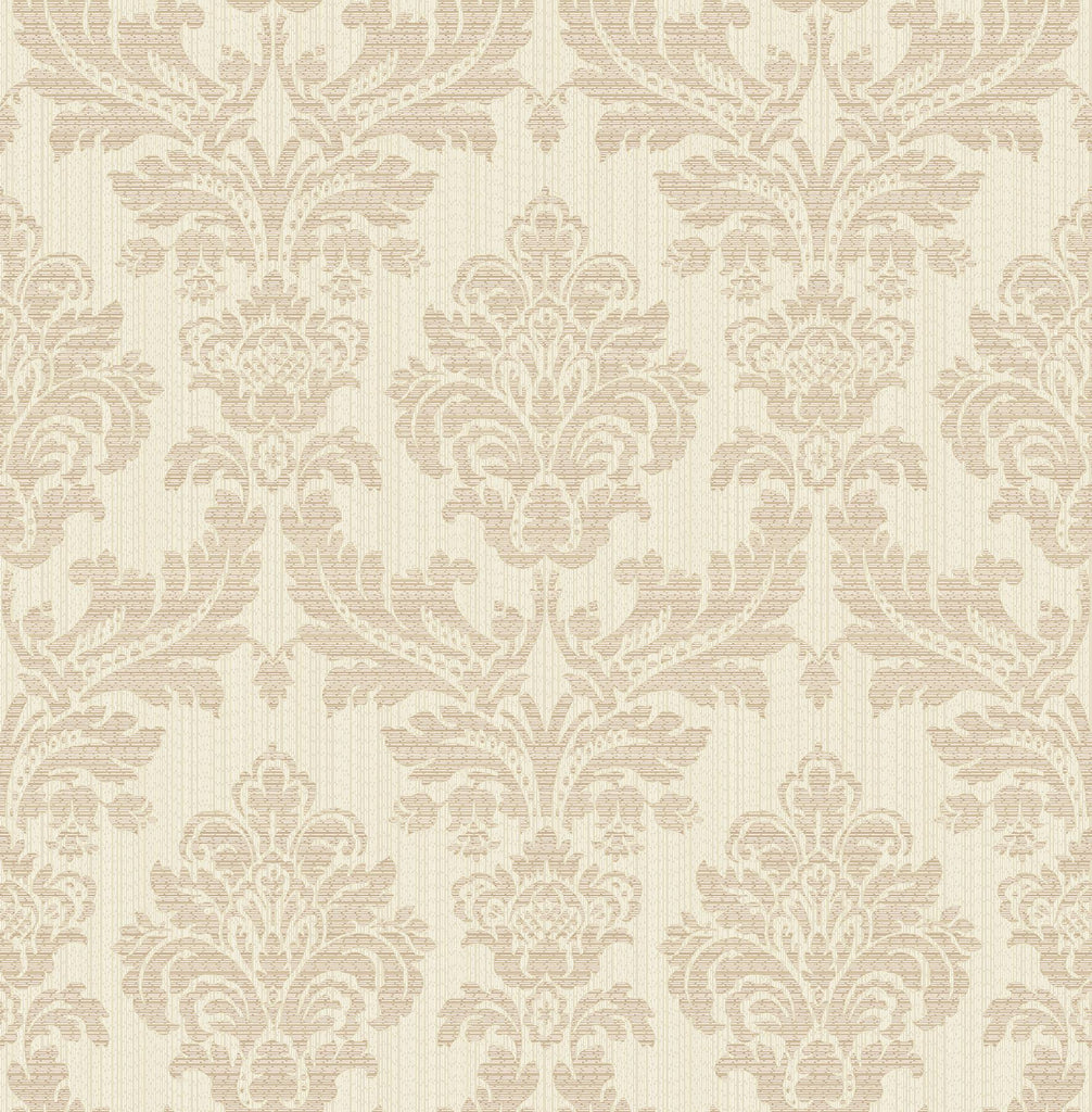 Brewster Home Fashions Piers Texture Damask Rose Gold Wallpaper