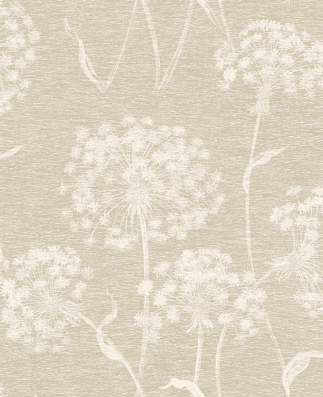 Brewster Home Fashions Garvey Taupe Dandelion Wallpaper