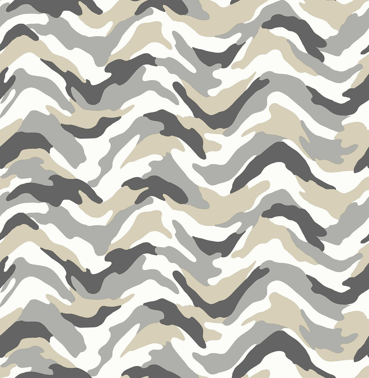 Brewster Home Fashions Stealth Grey Camo Wave Wallpaper