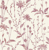 Brewster Home Fashions Aerides Magenta Meadow Wallpaper