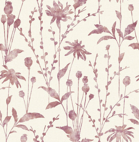 Brewster Home Fashions Aerides Meadow Magenta Wallpaper