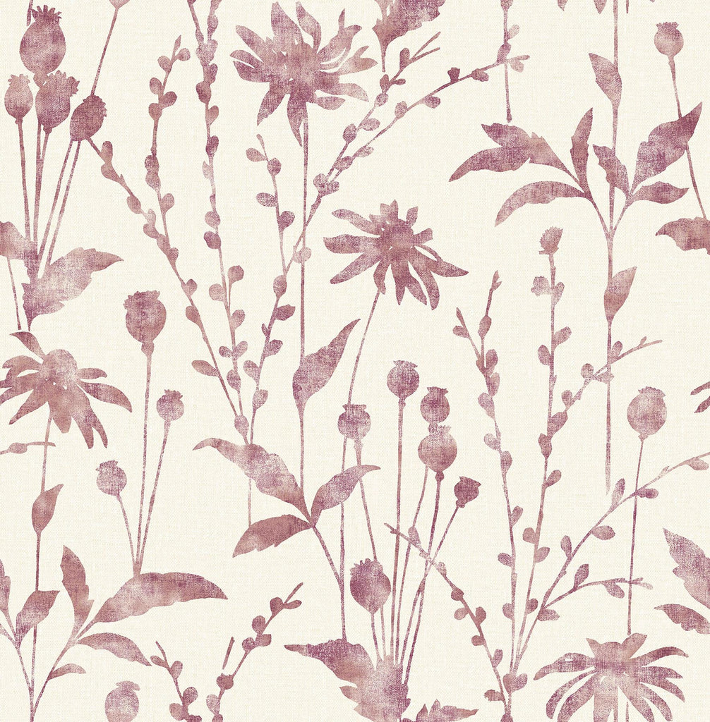 Brewster Home Fashions Aerides Meadow Magenta Wallpaper