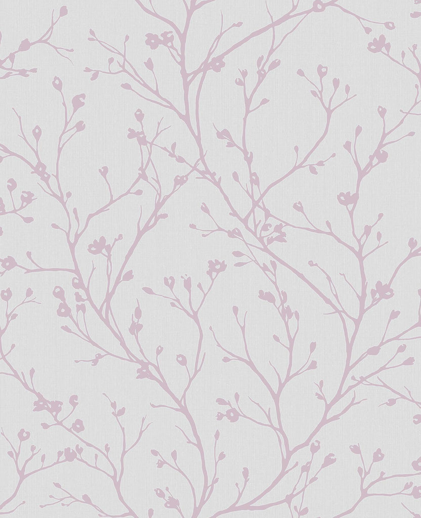 Brewster Home Fashions Orchis Lavender Flower Branches Wallpaper