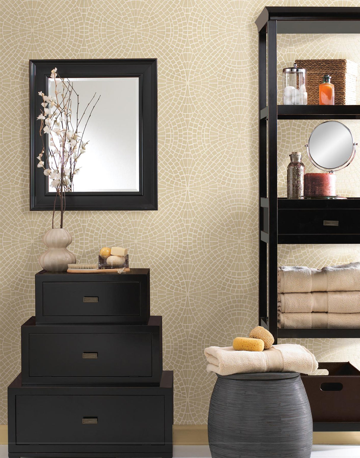 Brewster Home Fashions Hanley Sand Mosiac Tile Wallpaper