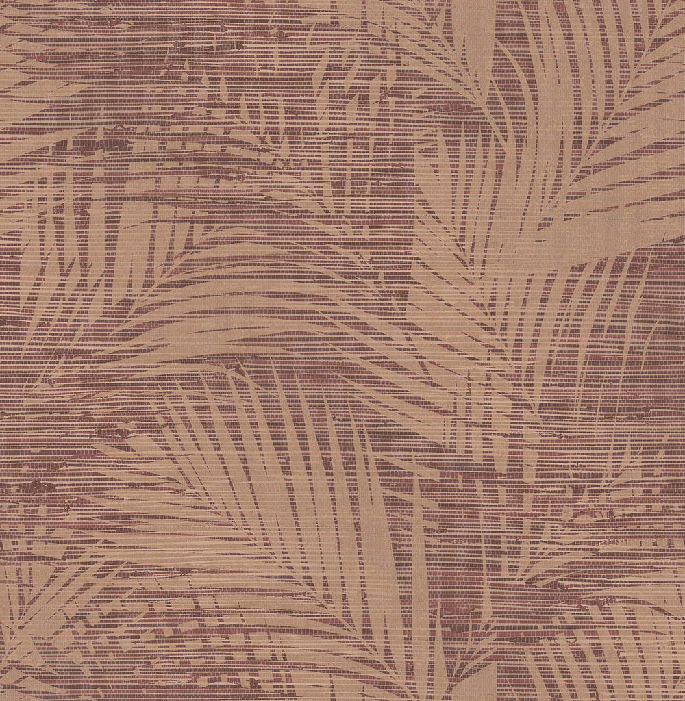 Brewster Home Fashions Motmot Burgundy Palm Wallpaper