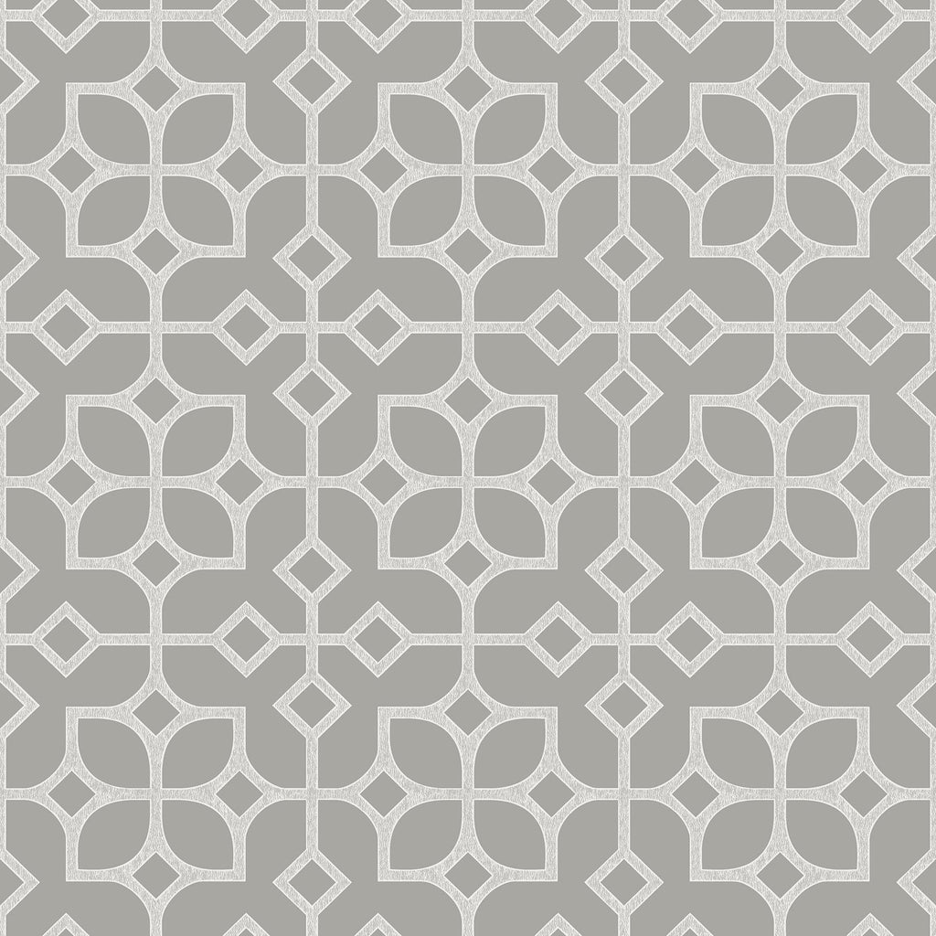A-Street Prints Maze Light Grey Tile Wallpaper