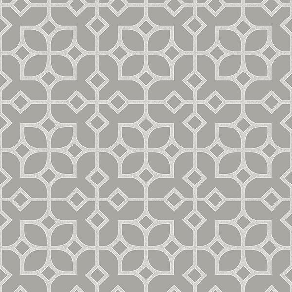 A-Street Prints Maze Light Grey Tile Wallpaper