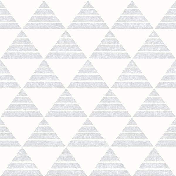 A-Street Prints Summit Light Grey Triangle Wallpaper