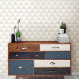 A-Street Prints Summit Light Grey Triangle Wallpaper
