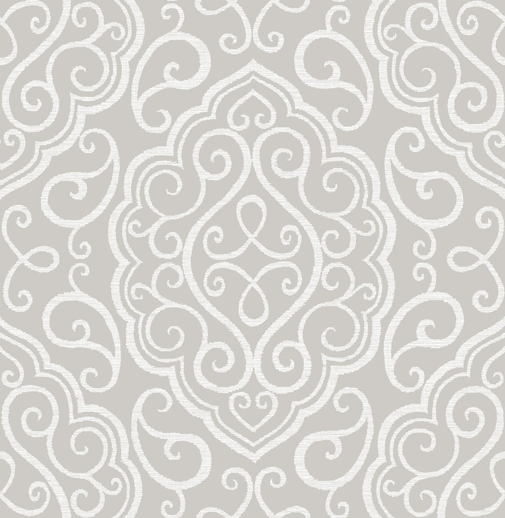 A-Street Prints Heavenly Taupe Damask Wallpaper