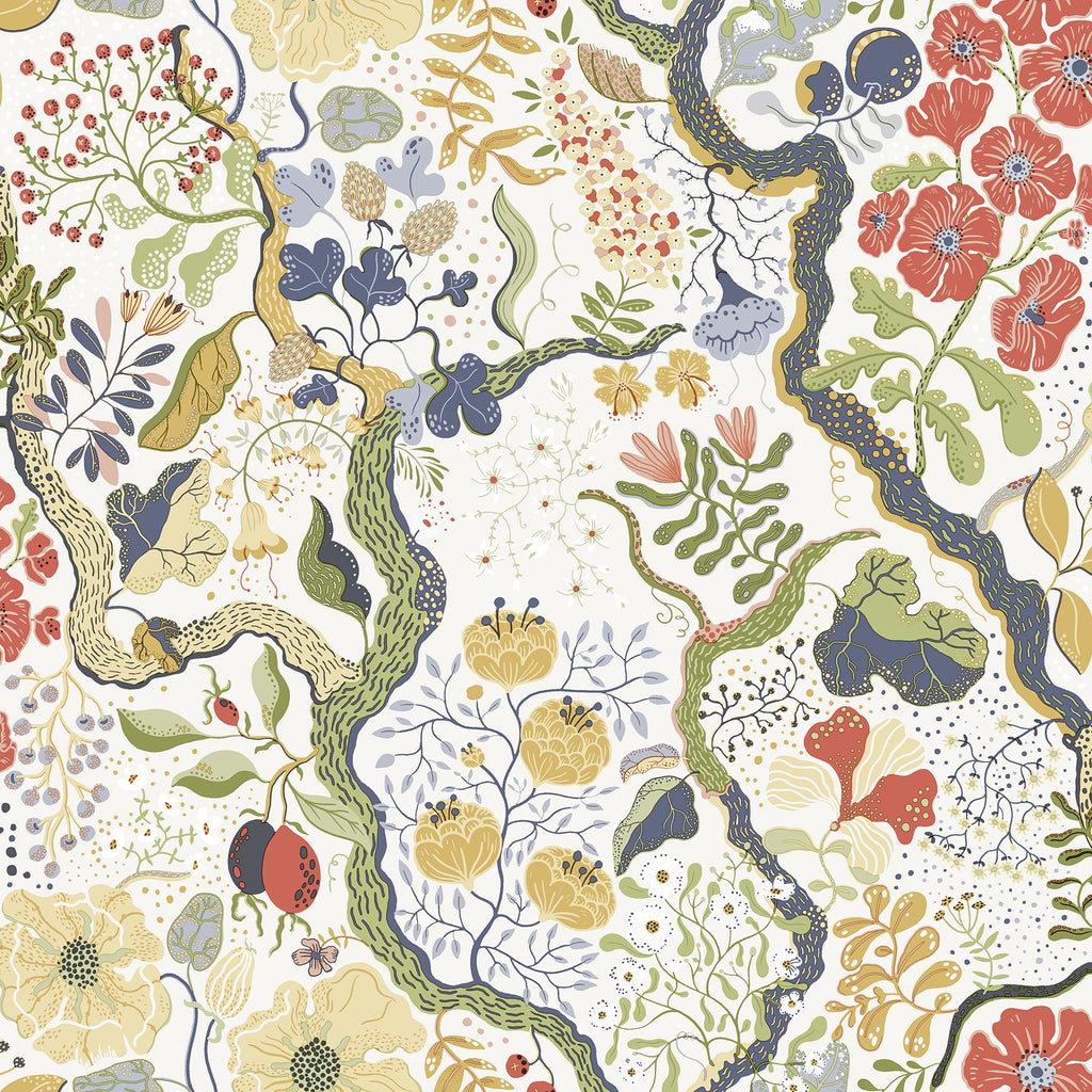 A-Street Prints Ann Floral Vines Green Wallpaper