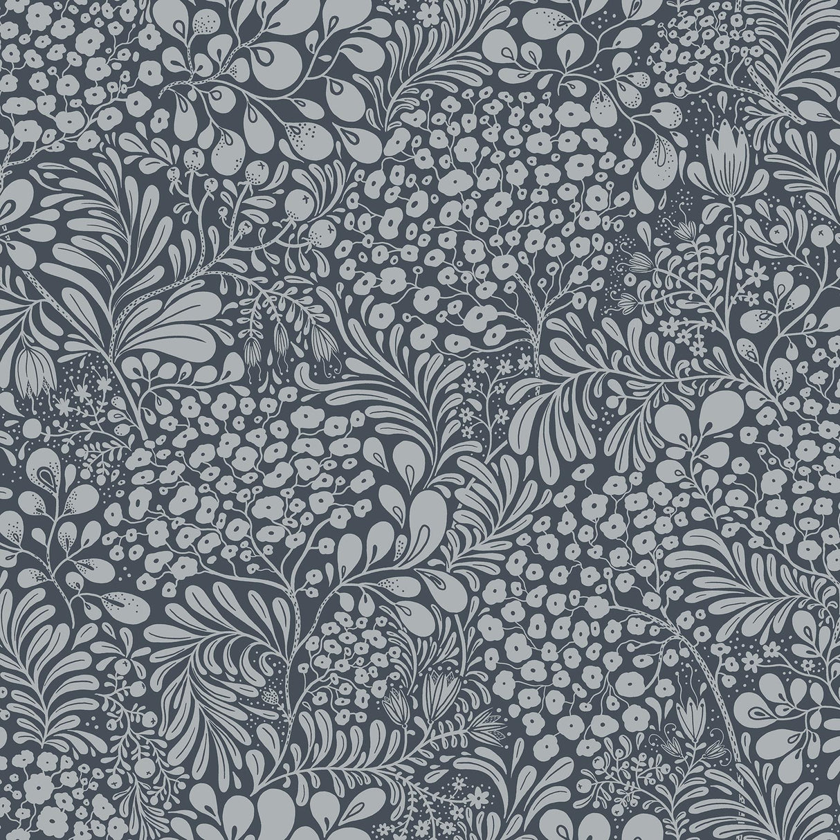 A-Street Prints Siv Botanical Dark Blue Wallpaper