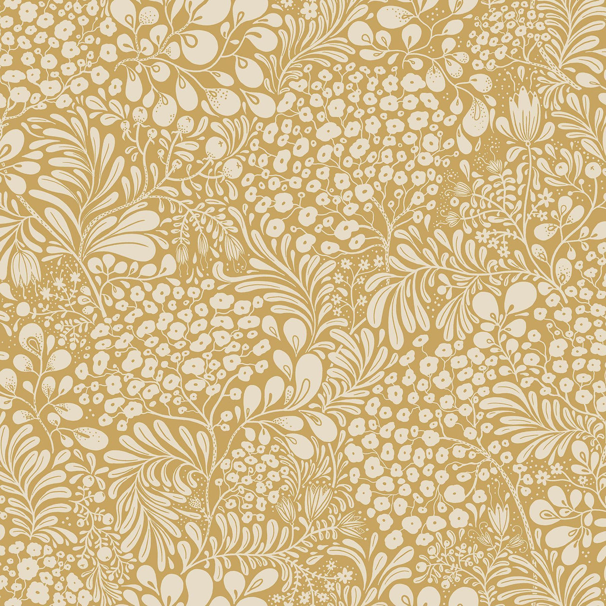 A-Street Prints Siv Mustard Botanical Wallpaper