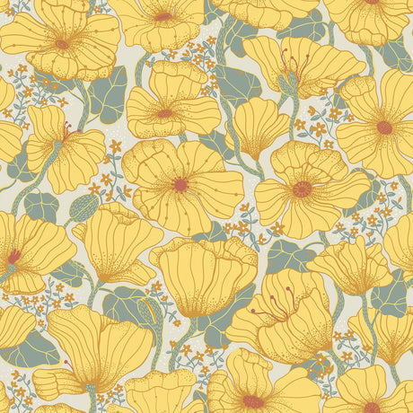A-Street Prints Matilda Poppy Fields Yellow Wallpaper