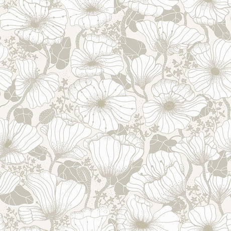 A-Street Prints Matilda Poppy Fields Grey Wallpaper