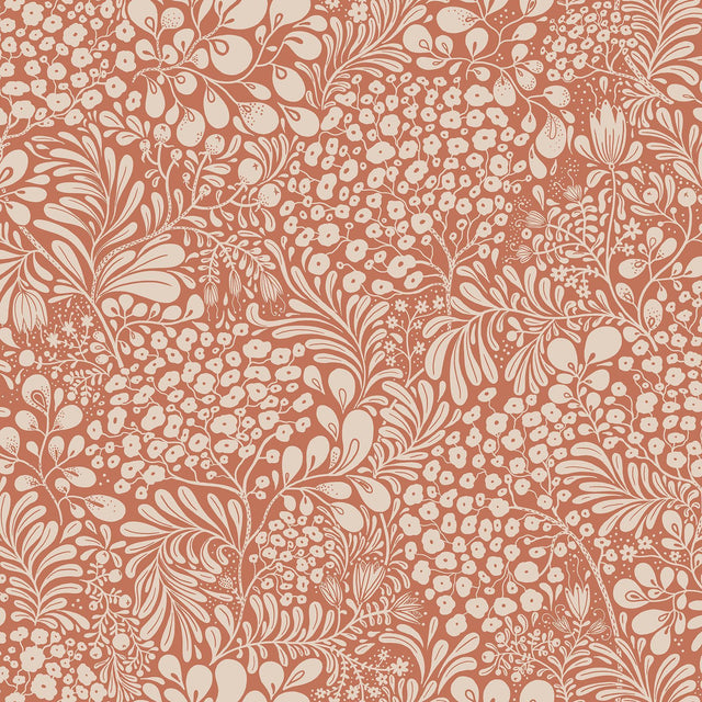 A-Street Prints Siv Red Botanical Wallpaper