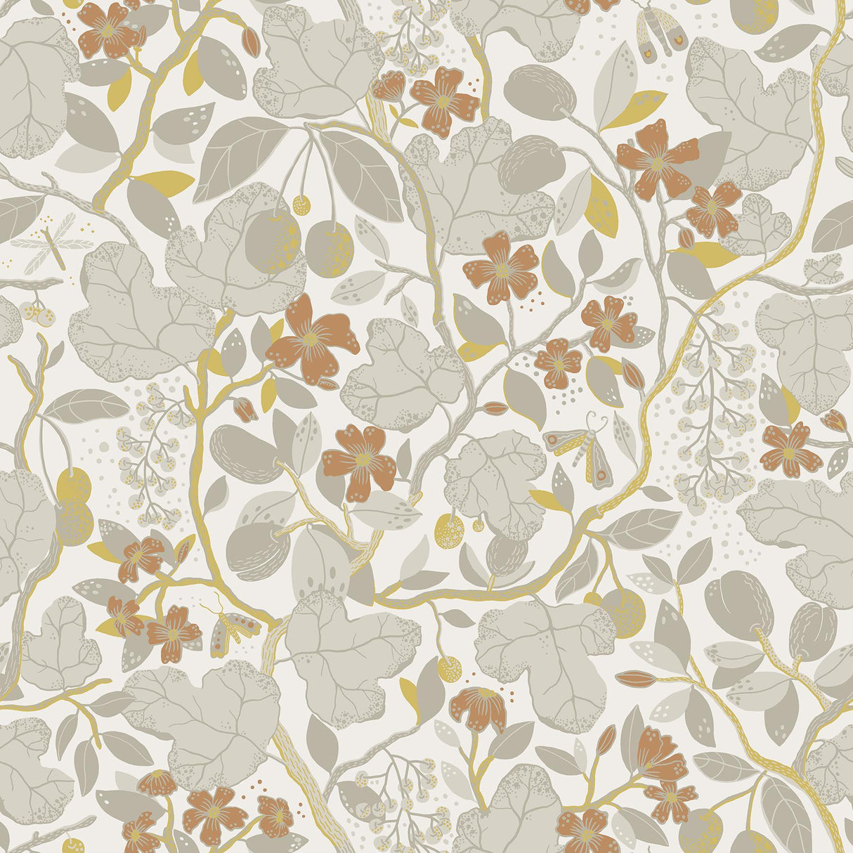 A-Street Prints Ewald Grey Garden Vines Wallpaper