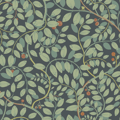 A-Street Prints Kirke Leafy Vines Turquoise Wallpaper