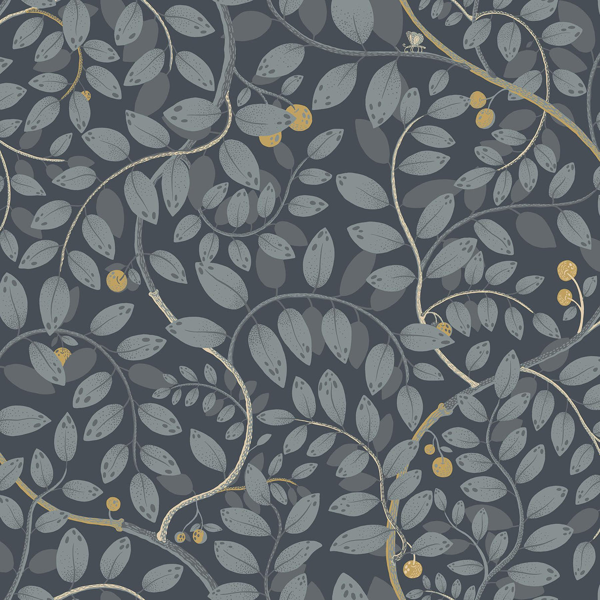 A-Street Prints Kirke Leafy Vines Blue Wallpaper