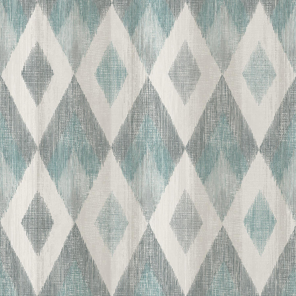 Brewster Home Fashions Ace Teal Diamond Wallpaper