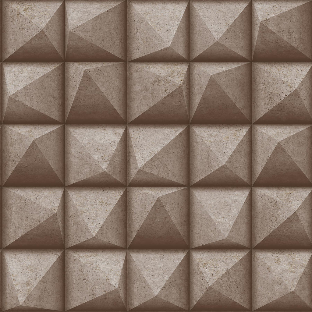 Brewster Home Fashions Dax 3D Geometric Copper Wallpaper