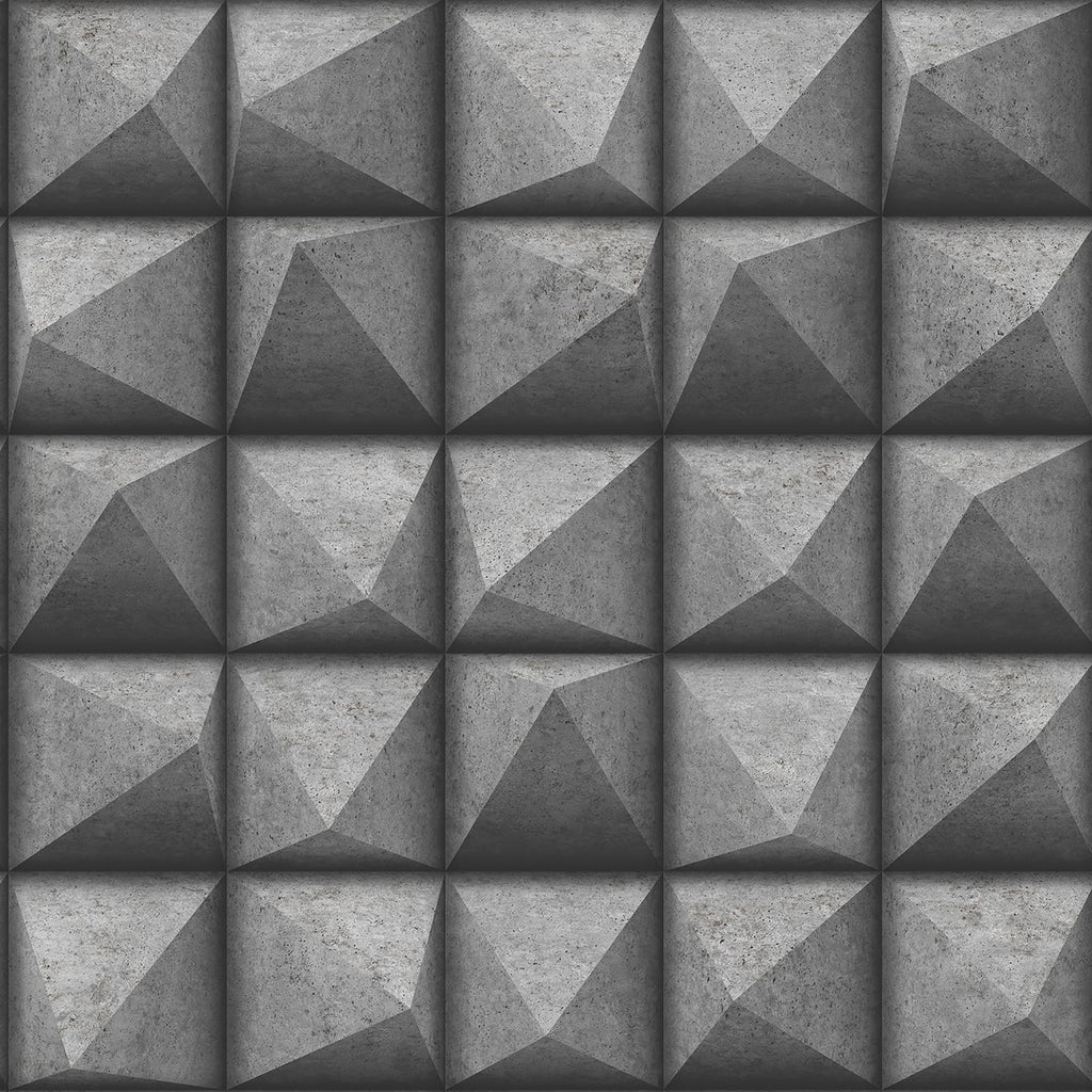 Brewster Home Fashions Dax Black 3D Geometric Wallpaper