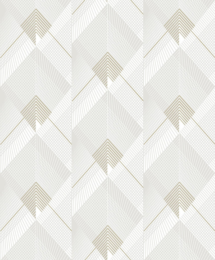 Brewster Home Fashions Raoul Silver Fanning Diamonds Wallpaper