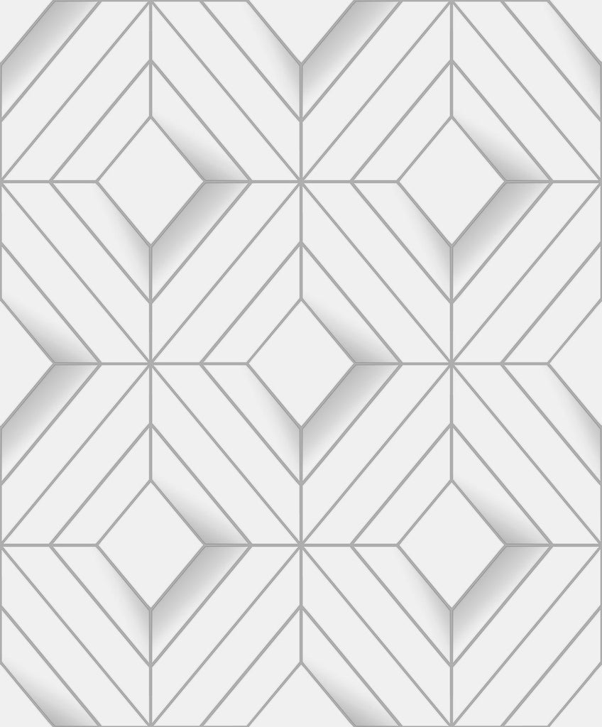 Brewster Home Fashions Filmore White Diamond Panes Wallpaper